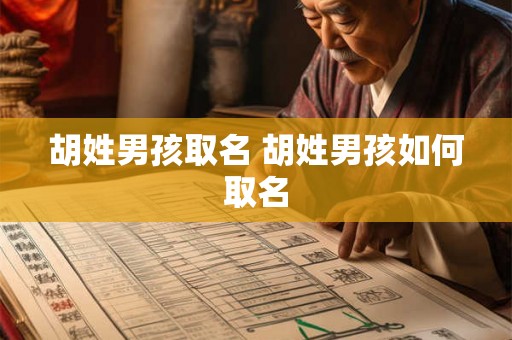胡姓男孩取名 胡姓男孩如何取名