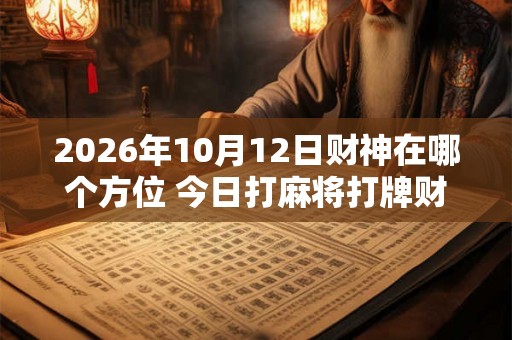 2026年10月12日财神在哪个方位 今日打麻将打牌财运方位