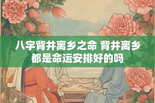 八字背井离乡之命 背井离乡都是命运安排好的吗 八字背井离乡之命 背井离乡都是命运安排好的吗
