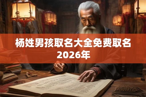 杨姓男孩取名大全免费取名2026年 杨姓男孩取名大全免费取名2026年