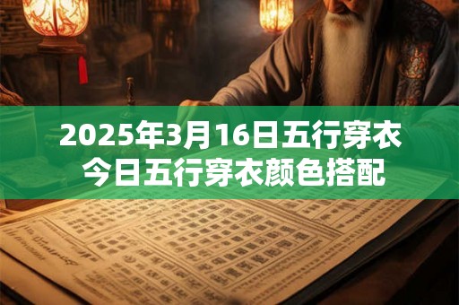 2025年3月16日五行穿衣 今日五行穿衣颜色搭配 2025年3月16日五行穿衣 今日五行穿衣颜色搭配