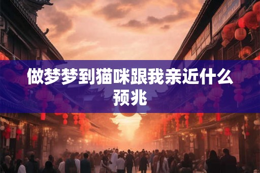 做梦梦到猫咪跟我亲近什么预兆