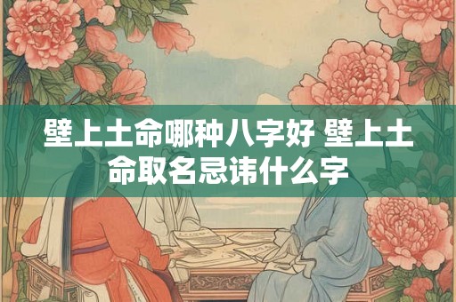 壁上土命哪种八字好 壁上土命取名忌讳什么字