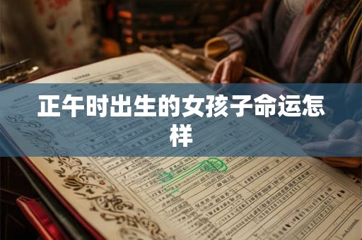 正午时出生的女孩子命运怎样