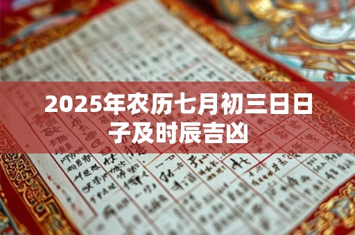2025年农历七月初三日日子及时辰吉凶 2025年农历七月初三日日子及时辰吉凶