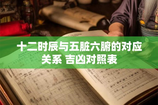 十二时辰与五脏六腑的对应关系 吉凶对照表