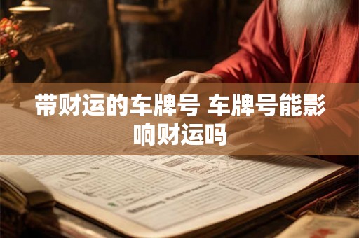 带财运的车牌号 车牌号能影响财运吗 带财运的车牌号 车牌号能影响财运吗
