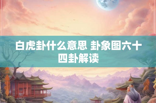 白虎卦什么意思 卦象图六十四卦解读