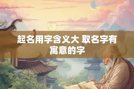 起名用字含义大 取名字有寓意的字 起名用字含义大 取名字有寓意的字