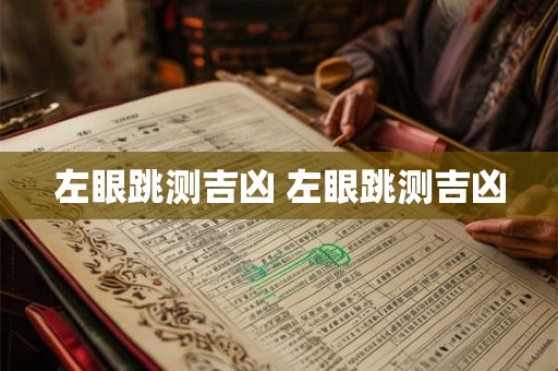 左眼跳测吉凶 左眼跳测吉凶 左眼跳测吉凶 左眼跳测吉凶