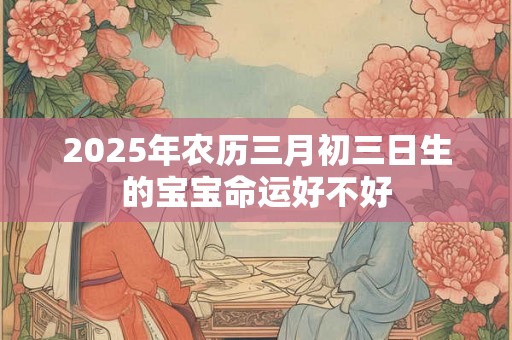 2025年农历三月初三日生的宝宝命运好不好