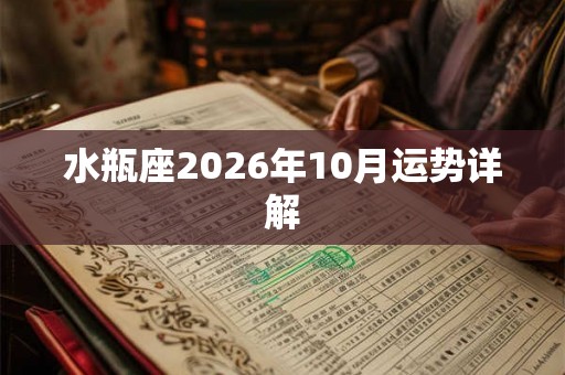 水瓶座2026年10月运势详解 水瓶座2026年10月运势详解