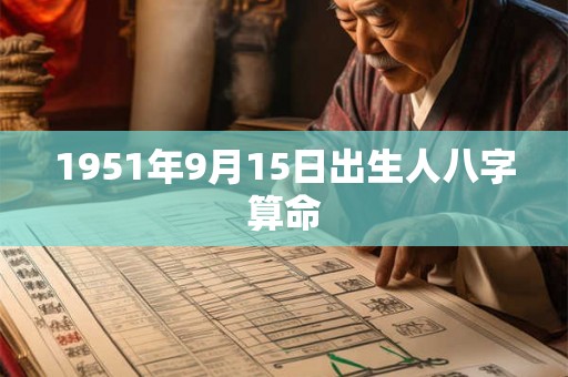 1951年9月15日出生人八字算命 1951年9月15日出生人八字算命