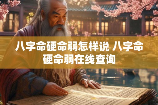 八字命硬命弱怎样说 八字命硬命弱在线查询