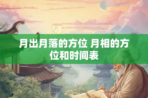 月出月落的方位 月相的方位和时间表 月出月落的方位 月相的方位和时间表