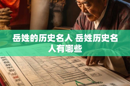 岳姓的历史名人 岳姓历史名人有哪些 岳姓的历史名人 岳姓历史名人有哪些