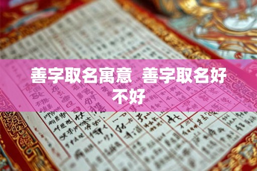 善字取名寓意  善字取名好不好