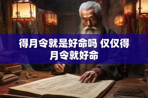 得月令就是好命吗 仅仅得月令就好命 得月令就是好命吗 仅仅得月令就好命