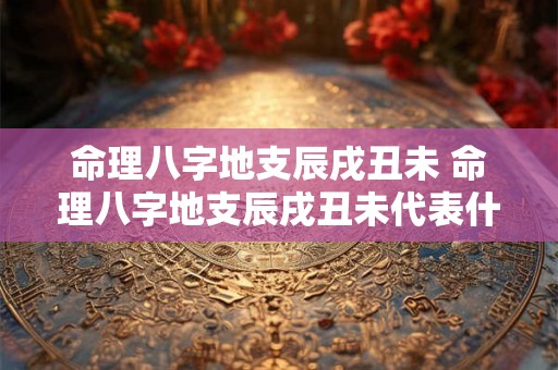 命理八字地支辰戌丑未 命理八字地支辰戌丑未代表什么