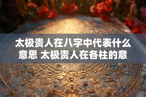 太极贵人在八字中代表什么意思 太极贵人在各柱的意思 太极贵人在八字中代表什么意思 太极贵人在各柱的意思
