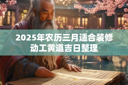 2025年农历三月适合装修动工黄道吉日整理 2025年农历三月适合装修动工黄道吉日整理