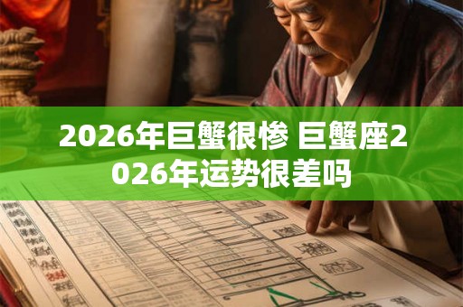 2026年巨蟹很惨 巨蟹座2026年运势很差吗 2026年巨蟹很惨 巨蟹座2026年运势很差吗