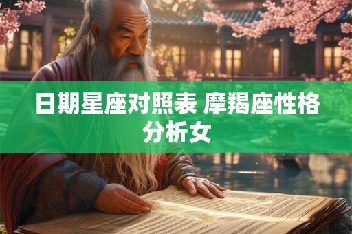日期星座对照表 摩羯座性格分析女