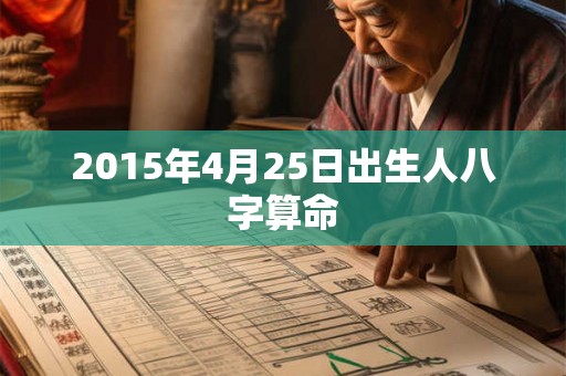 2015年4月25日出生人八字算命 2015年4月25日出生人八字算命