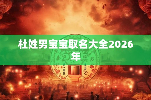 杜姓男宝宝取名大全2026年 杜姓男宝宝取名大全2026年