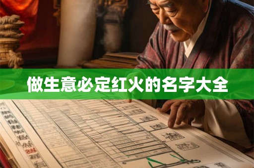 做生意必定红火的名字大全 做生意必定红火的名字大全