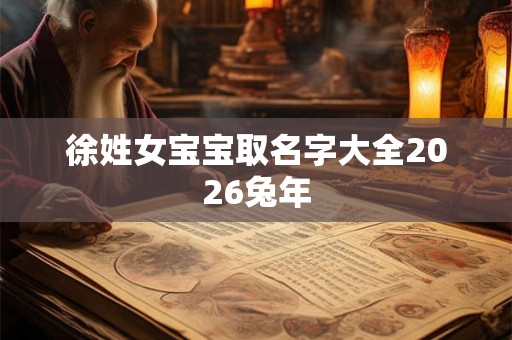徐姓女宝宝取名字大全2026兔年