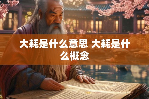 大耗是什么意思 大耗是什么概念 大耗是什么意思 大耗是什么概念