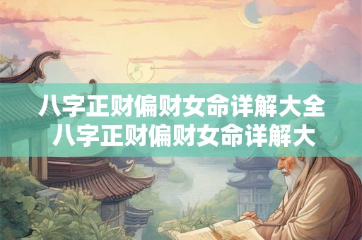 八字正财偏财女命详解大全 八字正财偏财女命详解大全图片 八字正财偏财女命详解大全 八字正财偏财女命详解大全图片