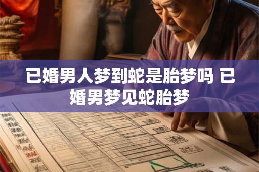 已婚男人梦到蛇是胎梦吗 已婚男梦见蛇胎梦