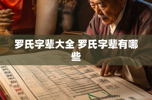 罗氏字辈大全 罗氏字辈有哪些 罗氏字辈大全 罗氏字辈有哪些