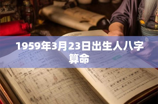 1959年3月23日出生人八字算命 1959年3月23日出生人八字算命