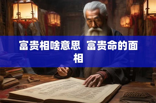 富贵相啥意思  富贵命的面相
