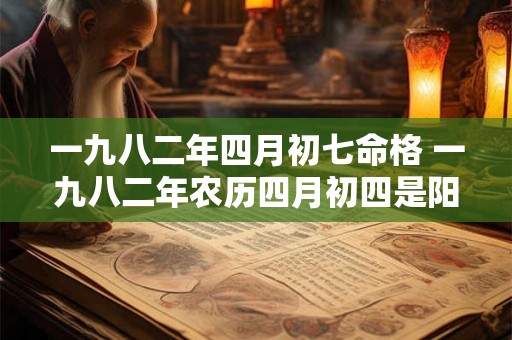 一九八二年四月初七命格 一九八二年农历四月初四是阳历几号 一九八二年四月初七命格 一九八二年农历四月初四是阳历几号