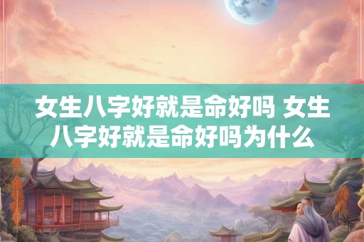 女生八字好就是命好吗 女生八字好就是命好吗为什么