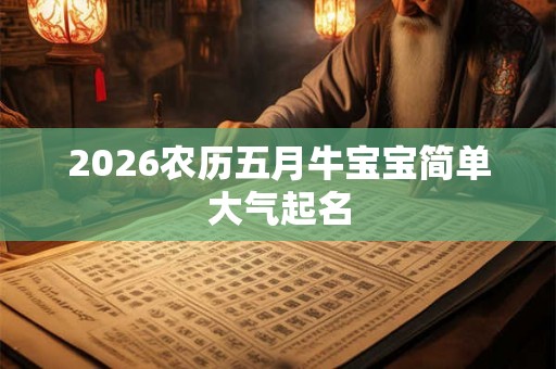 2026农历五月牛宝宝简单大气起名 2026农历五月牛宝宝简单大气起名