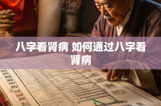 八字看肾病 如何通过八字看肾病 八字看肾病 如何通过八字看肾病