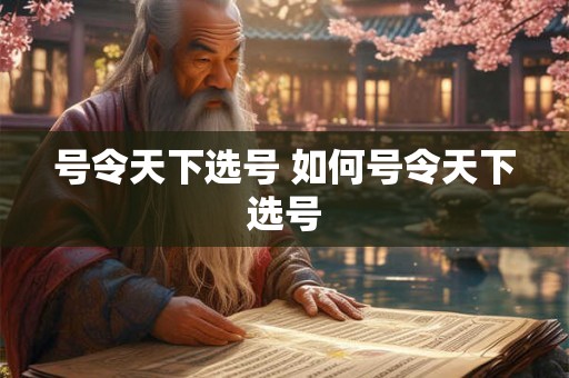 号令天下选号 如何号令天下选号