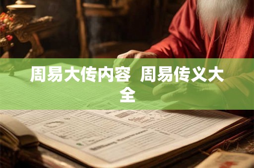 周易大传内容  周易传义大全