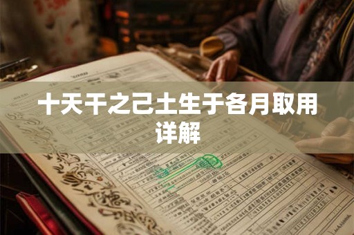 十天干之己土生于各月取用详解 十天干之己土生于各月取用详解
