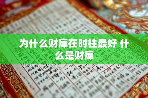 为什么财库在时柱最好 什么是财库 为什么财库在时柱最好 什么是财库