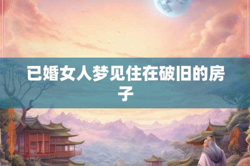 已婚女人梦见住在破旧的房子 已婚女人梦见住在破旧的房子