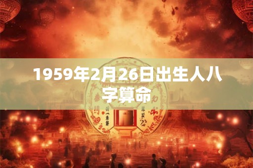1959年2月26日出生人八字算命 1959年2月26日出生人八字算命