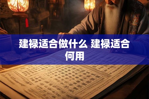 建禄适合做什么 建禄适合何用
