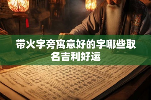 带火字旁寓意好的字哪些取名吉利好运 带火字旁寓意好的字哪些取名吉利好运