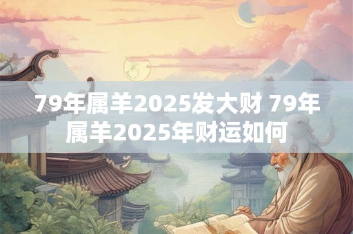 79年属羊2025发大财 79年属羊2025年财运如何 79年属羊2025发大财 79年属羊2025年财运如何